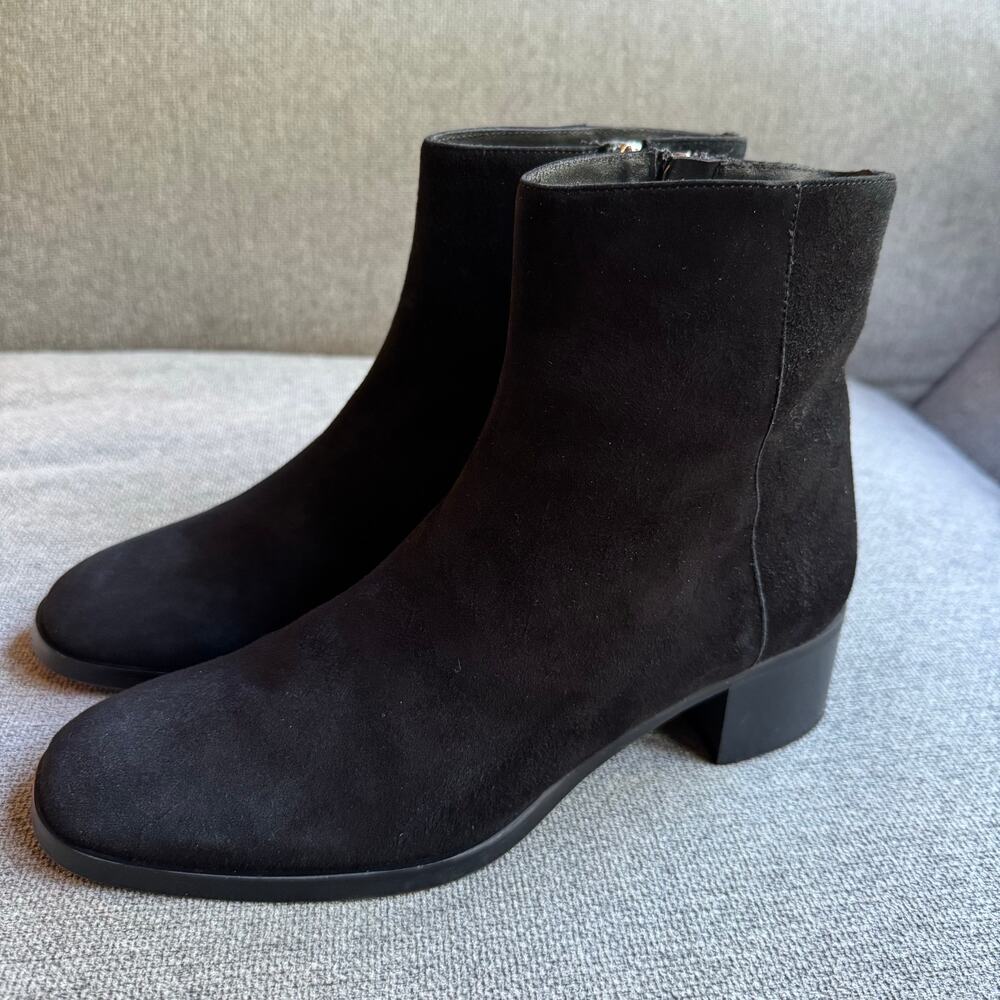 Pancaldi For Diane B. Women's Black Suede Leather Ankle Boot Sz 7 Side Zip